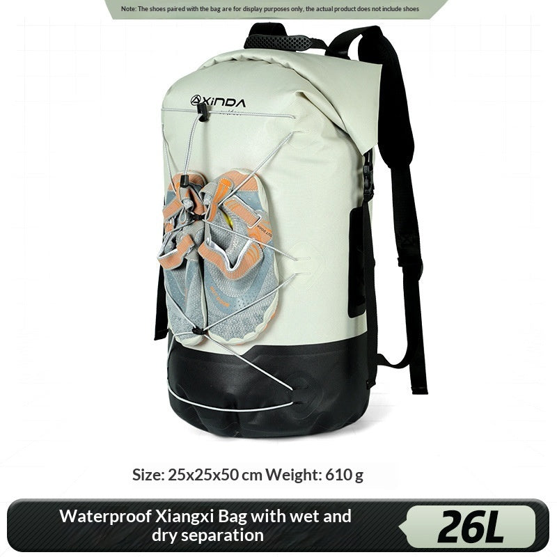 Mochila impermeable IPX7 para exteriores con separación de humedad y humedad
