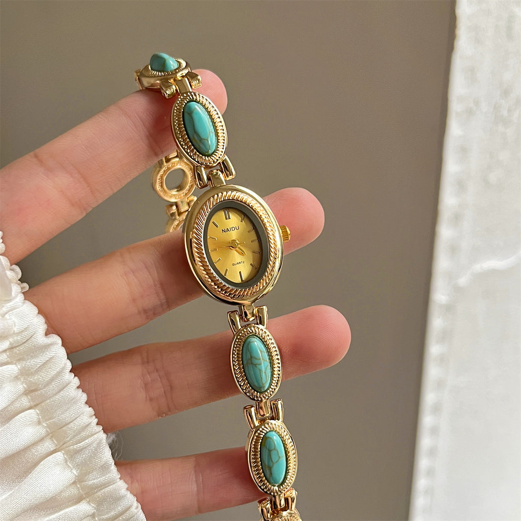 Reloj de pulsera con cuentas de ágata para mujer