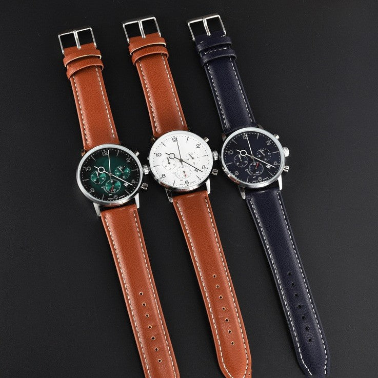 Reloj multifuncional elegante y resistente al agua con calendario para hombre.
