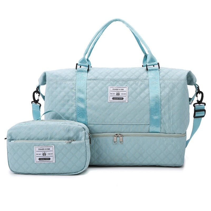 Bolso bandolera de viaje de gran capacidad con asa bordada y acolchado