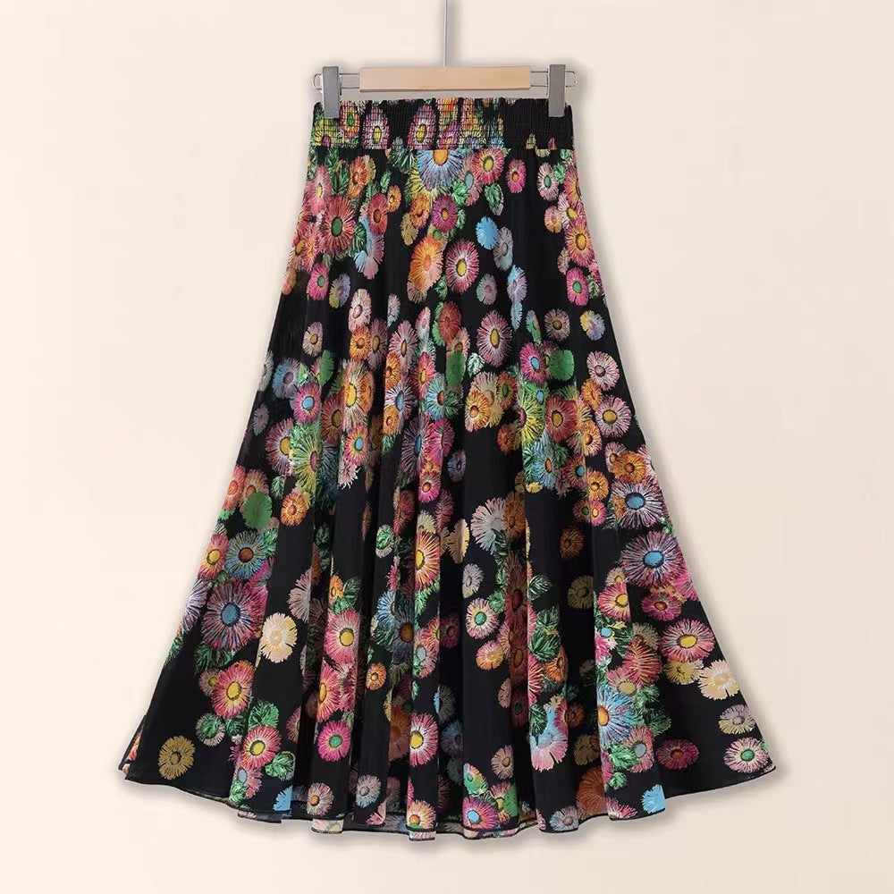 Vestido midi floral plisado adelgazante
