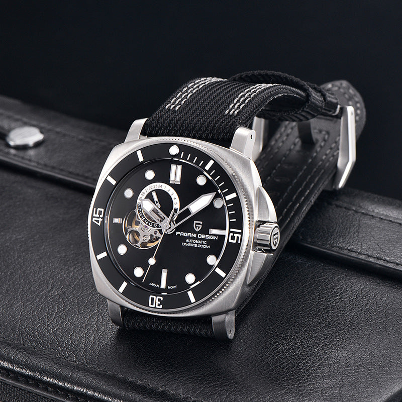 Reloj mecánico totalmente automático con pantalla luminosa y resistente al agua para hombre.