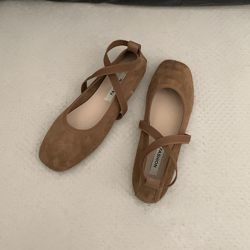 Zapatos planos bajos versátiles de color liso para mujer