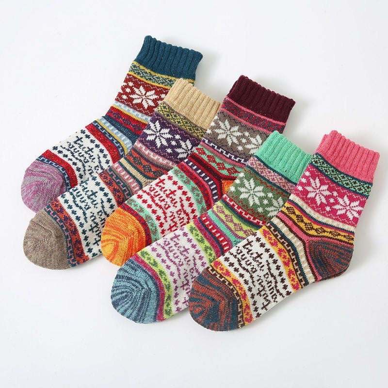 Calcetines térmicos de lana gruesos informales para hombre