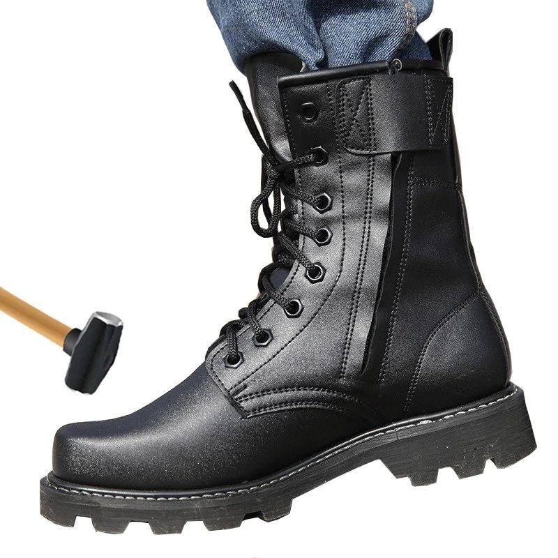 Zapatos de seguridad con puntera de acero, botas tácticas de combate