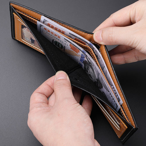 Carbon Fiber Wallet Men's Card Holder One-piece Zipper