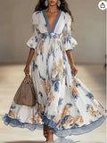 Vestido estampado con dobladillo acampanado para mujer