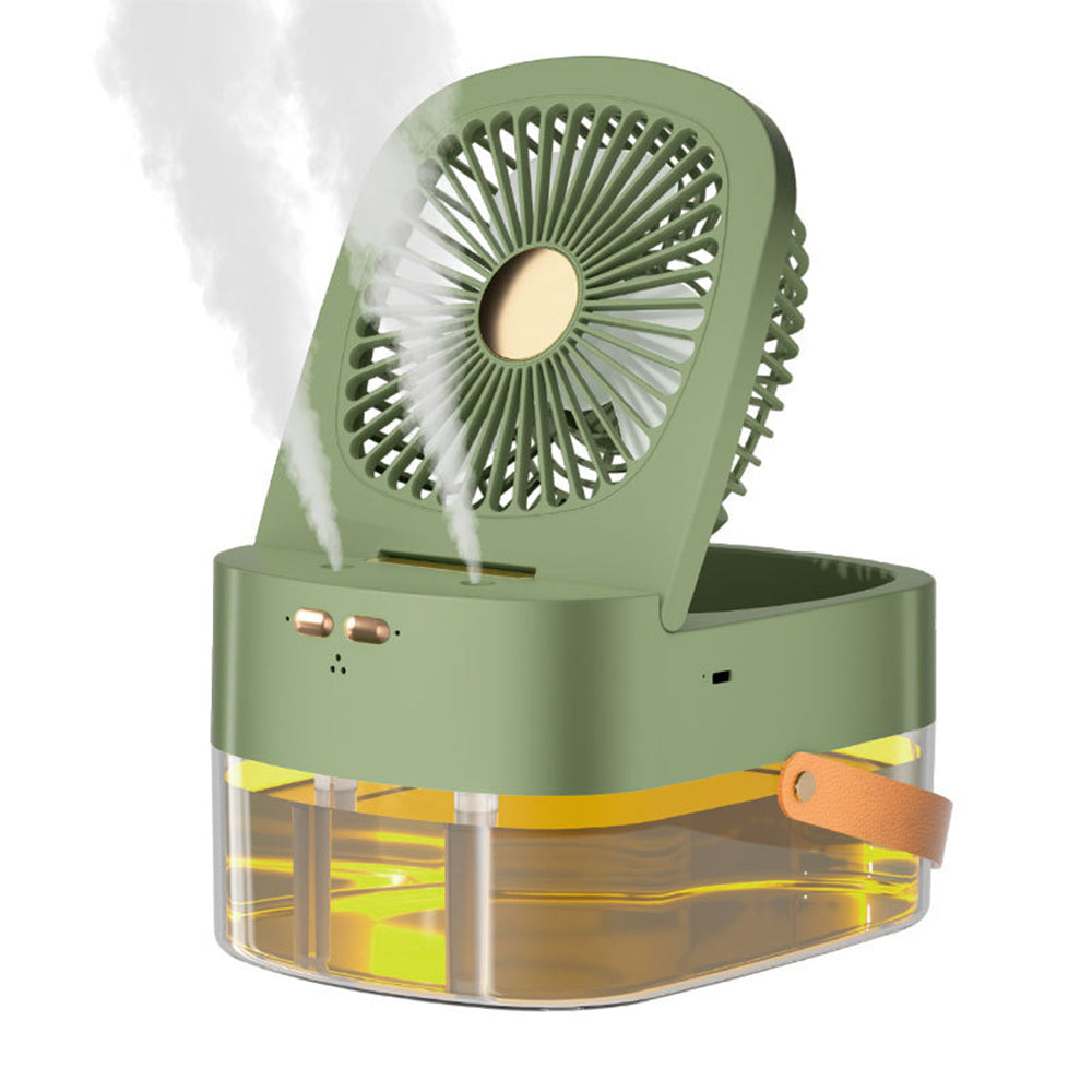 Ventilador humidificador con pulverizador, control remoto de escritorio, mini enfriador de aire con temporizador, gran viento, silencioso, con carga USB