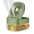 Ventilador humidificador con pulverizador, control remoto de escritorio, mini enfriador de aire con temporizador, gran viento, silencioso, con carga USB
