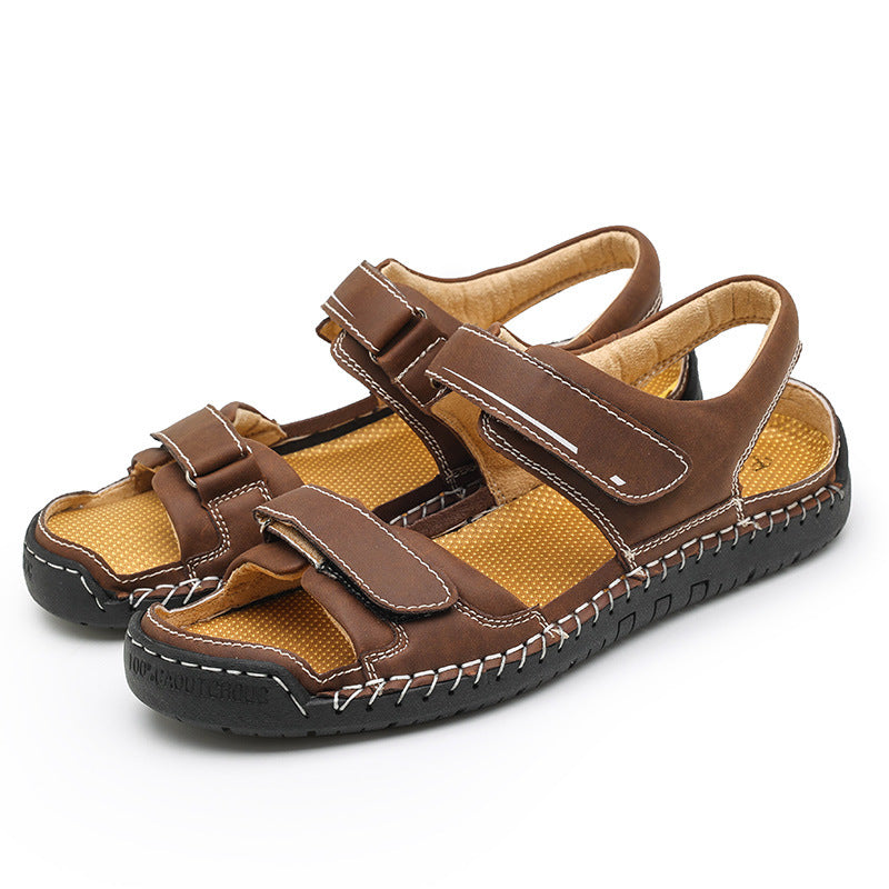 Sandalias de hombre, tendencia casual, sandalias de cuero, venta al por mayor para hombre