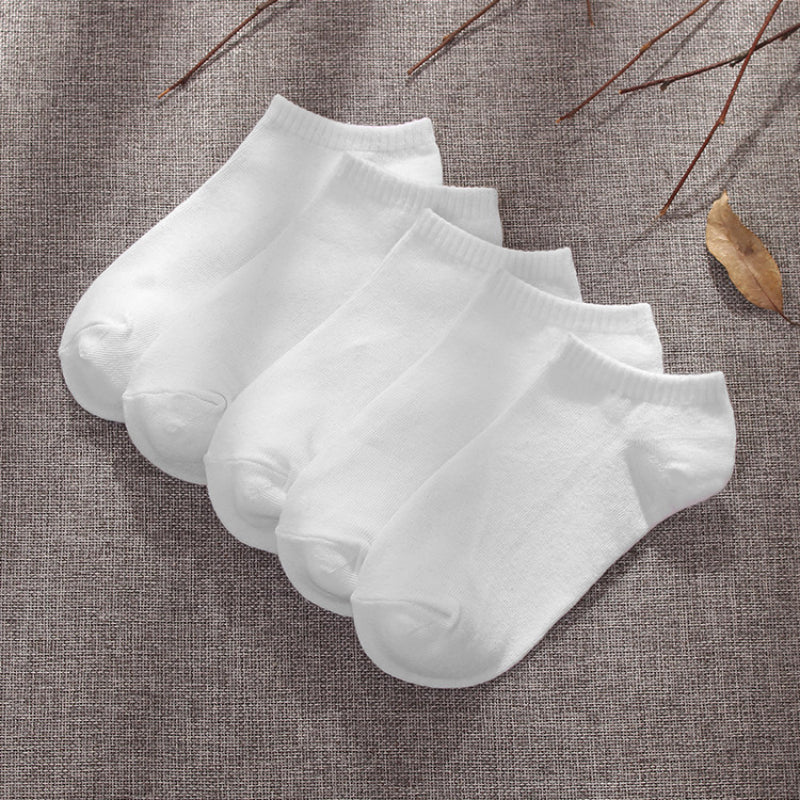 Calcetines tobilleros de corte bajo, transpirables, de algodón, de color liso, de verano, de negocios, modernos, absorbentes del sudor y de corte bajo.