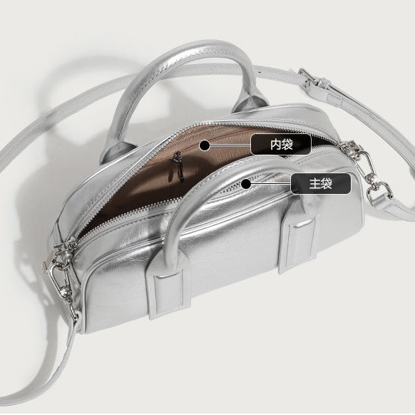 Bolso bandolera sencillo de piel suave para mujer con gran capacidad