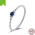 Mysterious Blue Ring In 925 Sterling Silversimple Yet Vintage