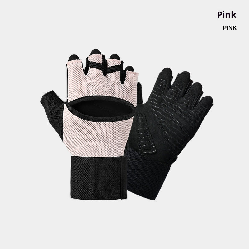 Guantes de gimnasio con correas de muñeca integradas para barras de dominadas