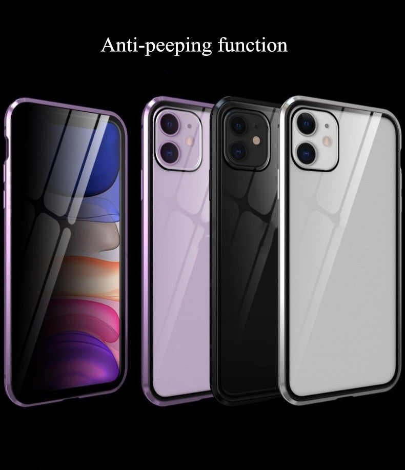 Funda magnética de vidrio de doble cara para teléfono móvil sin función anti-mirones