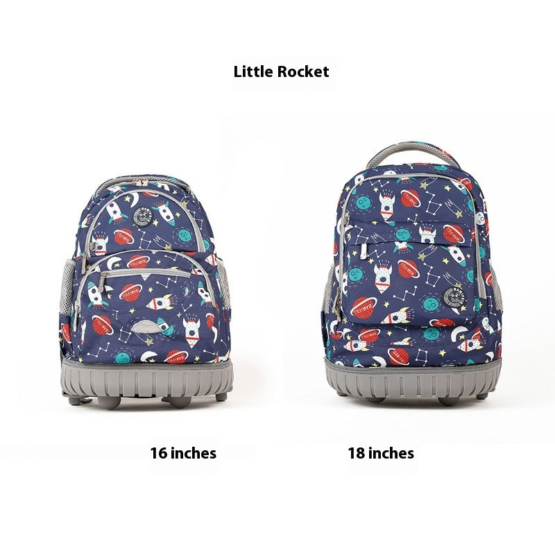 Mochila escolar con ruedas para niños, estilo coreano
