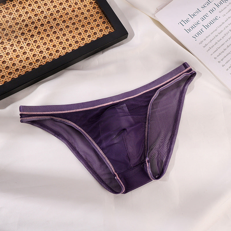 Nueva ropa interior triangular transparente sexy para hombre, cómoda, transpirable y elástica.