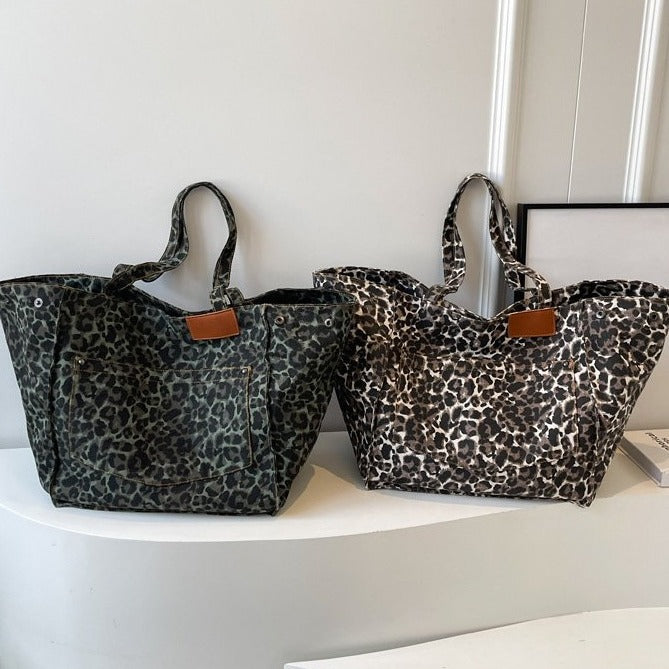 Bolso de lona elegante de gran capacidad y un solo hombro para mujer
