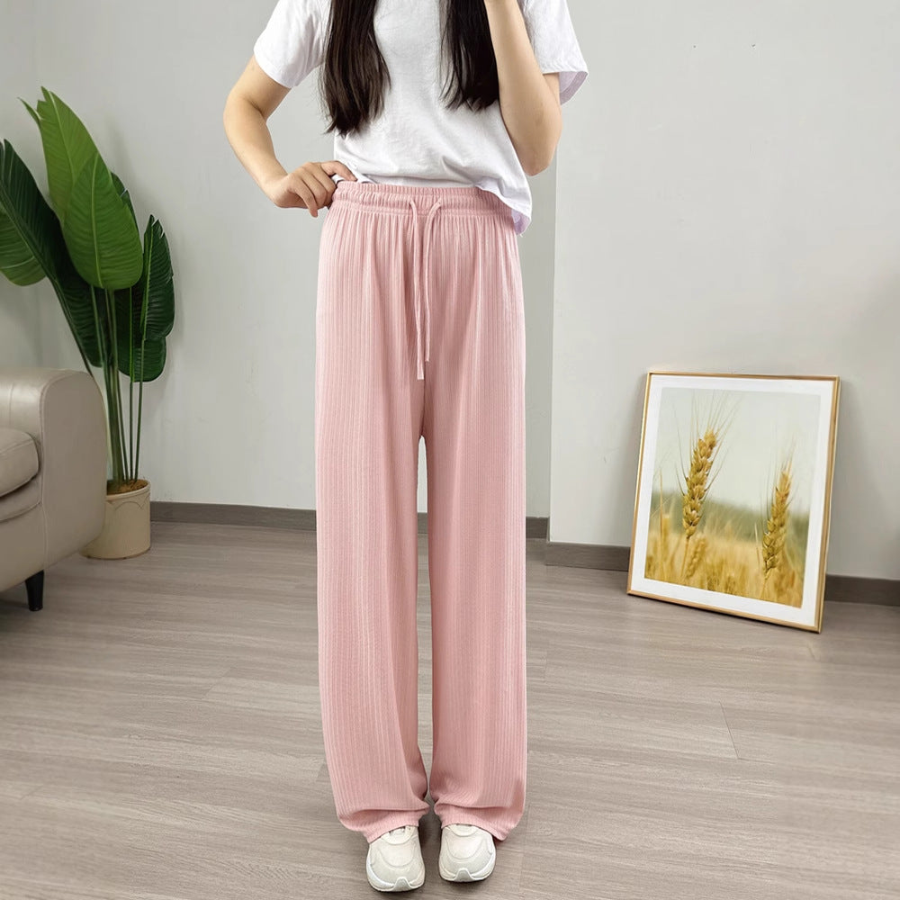 Pantalones de verano de jacquard para mujer, pantalones adelgazantes e informales.