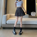 Camouflage All-Match Mid-Rise Pleated A-Line Skirt