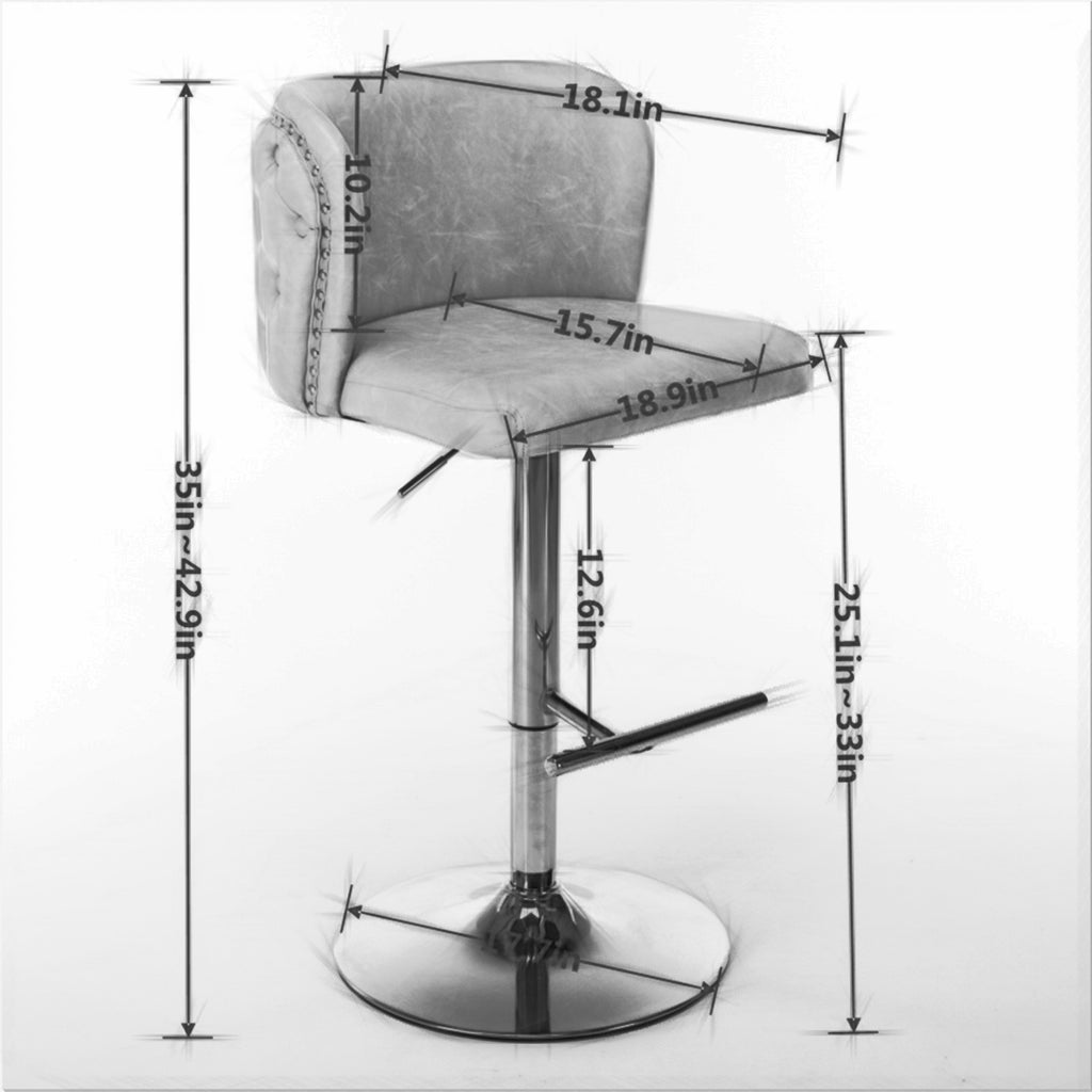 Taburetes de bar giratorios de altura ajustable de AA Furniture, modernos taburetes tapizados en PU