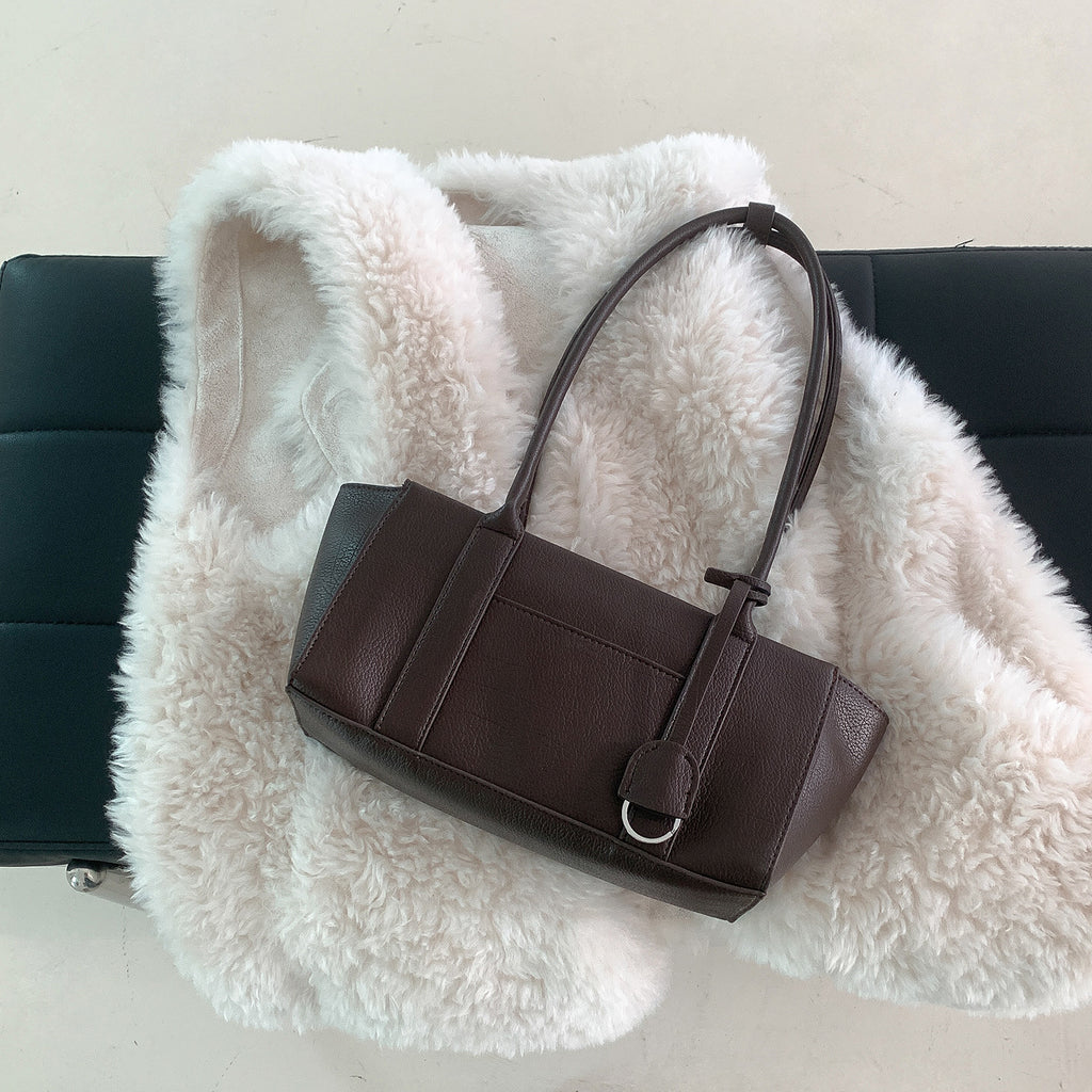 Nuevo bolso retro de gran capacidad para axilas, fabricado en piel sintética.
