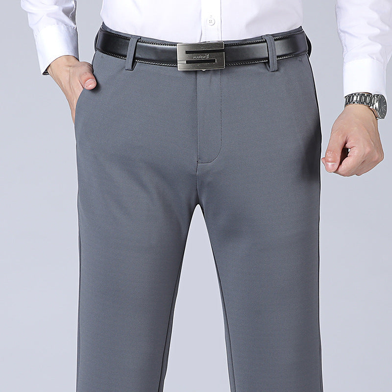 Pantalones casuales rectos de negocios elásticos para hombre