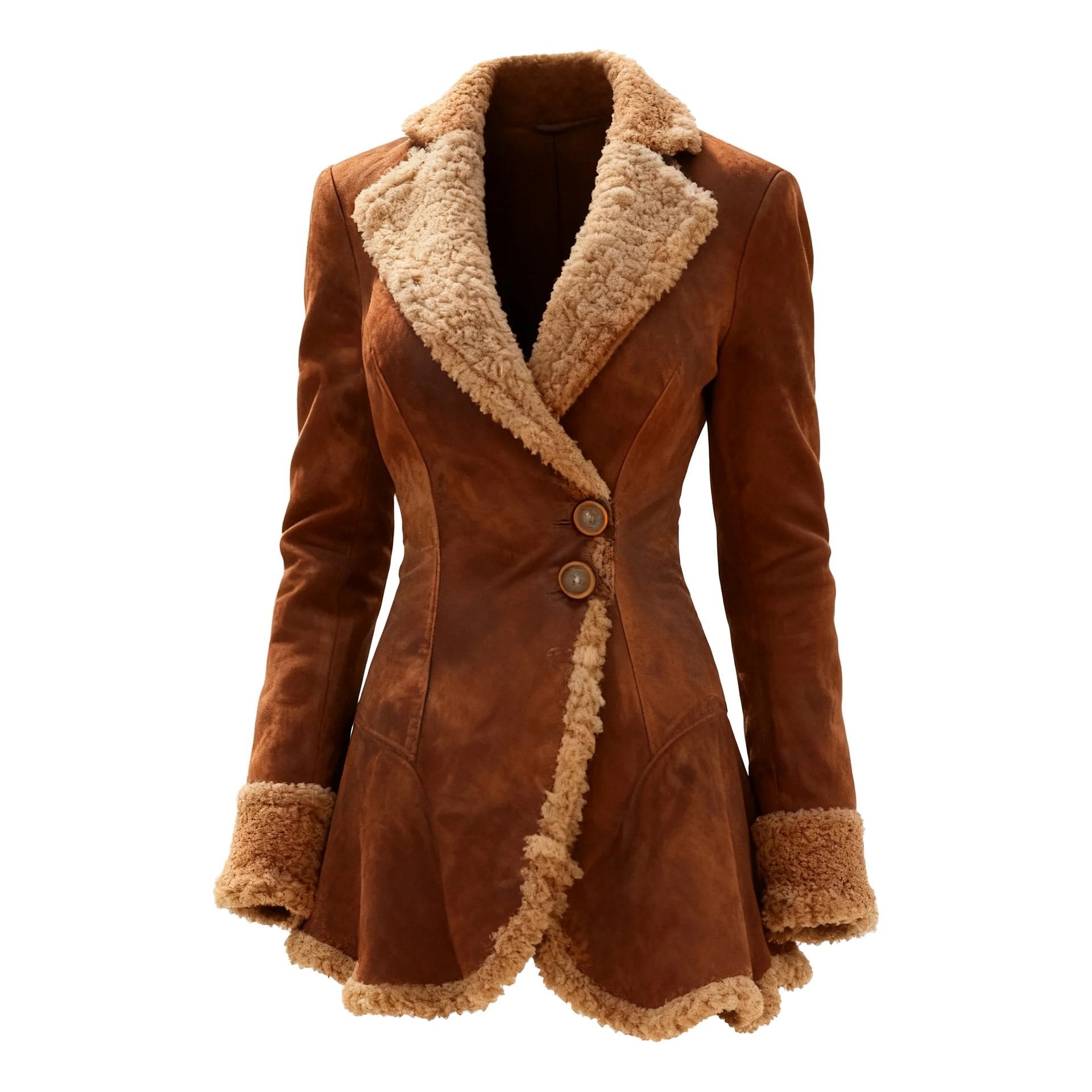 Chaqueta polar con pelo integrado para mujer