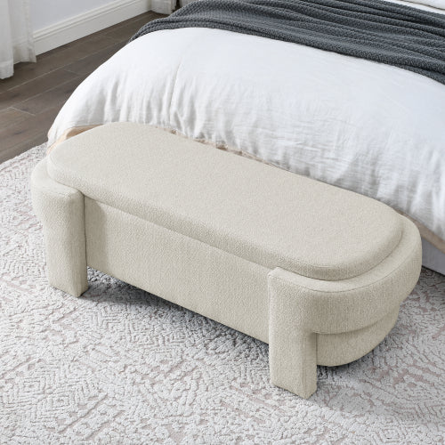 Linen Upholstered Bench Women Casual Fashion Everyday Streetwear