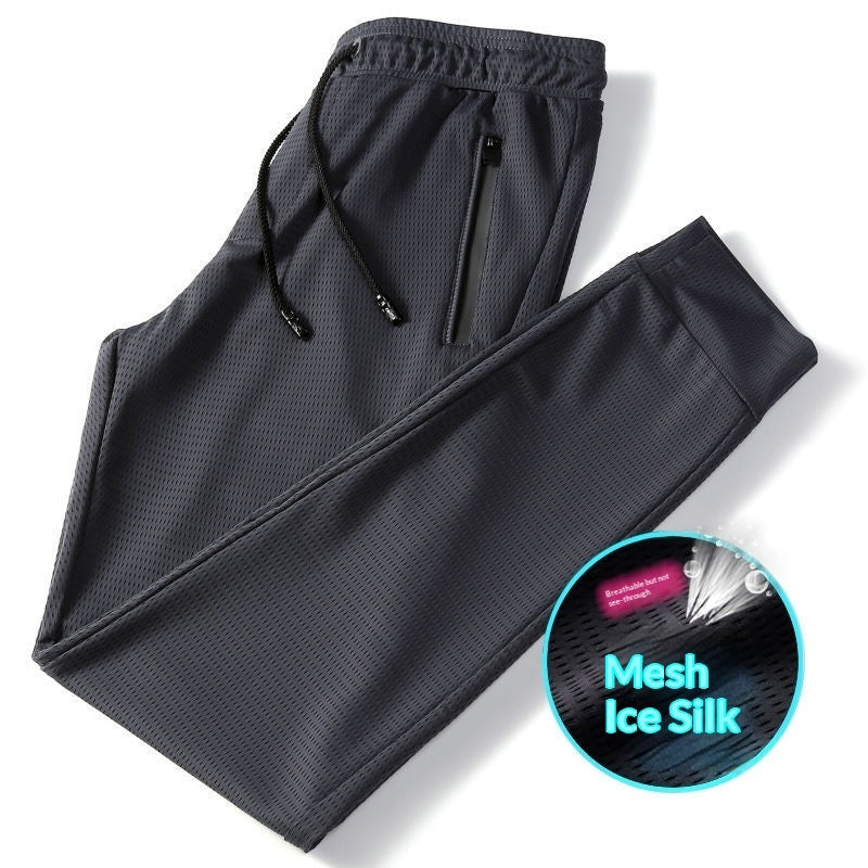 Ice Silk Mens Sporty Casual Pants