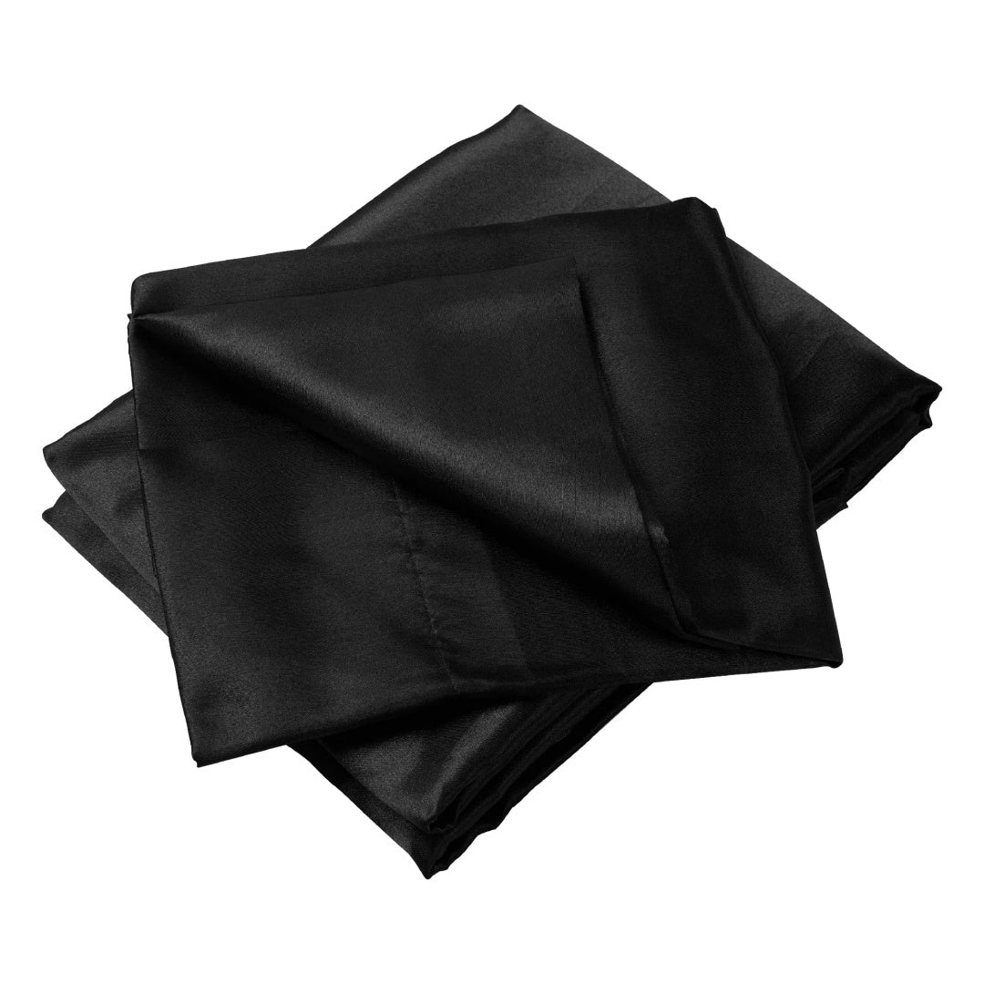 Satin Bed Sheets, Full Size Sheets Set, 4 Pcs Silky Bedding Set With 15 Inches Deep Pocket For Mattress -Full, Black