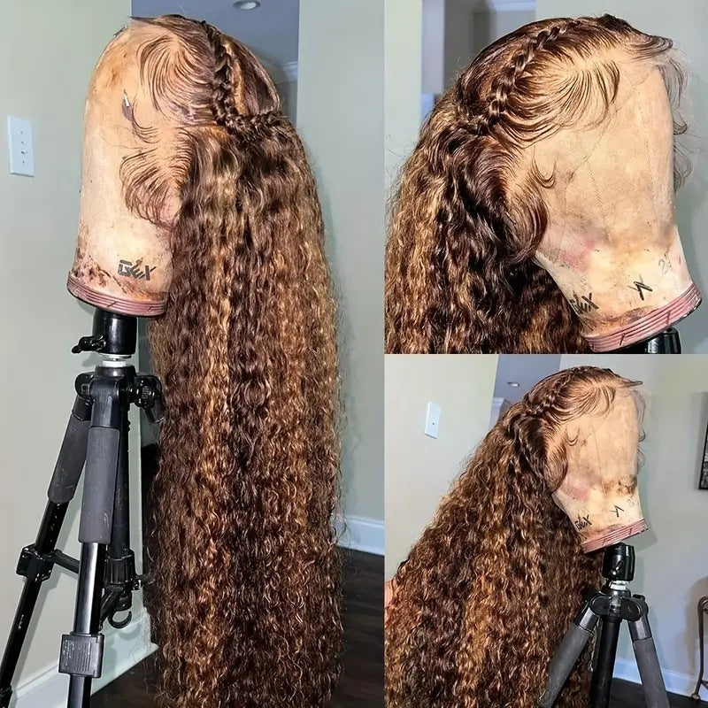 Peluca afro larga y rizada con tubo enrollado de pequeño volumen