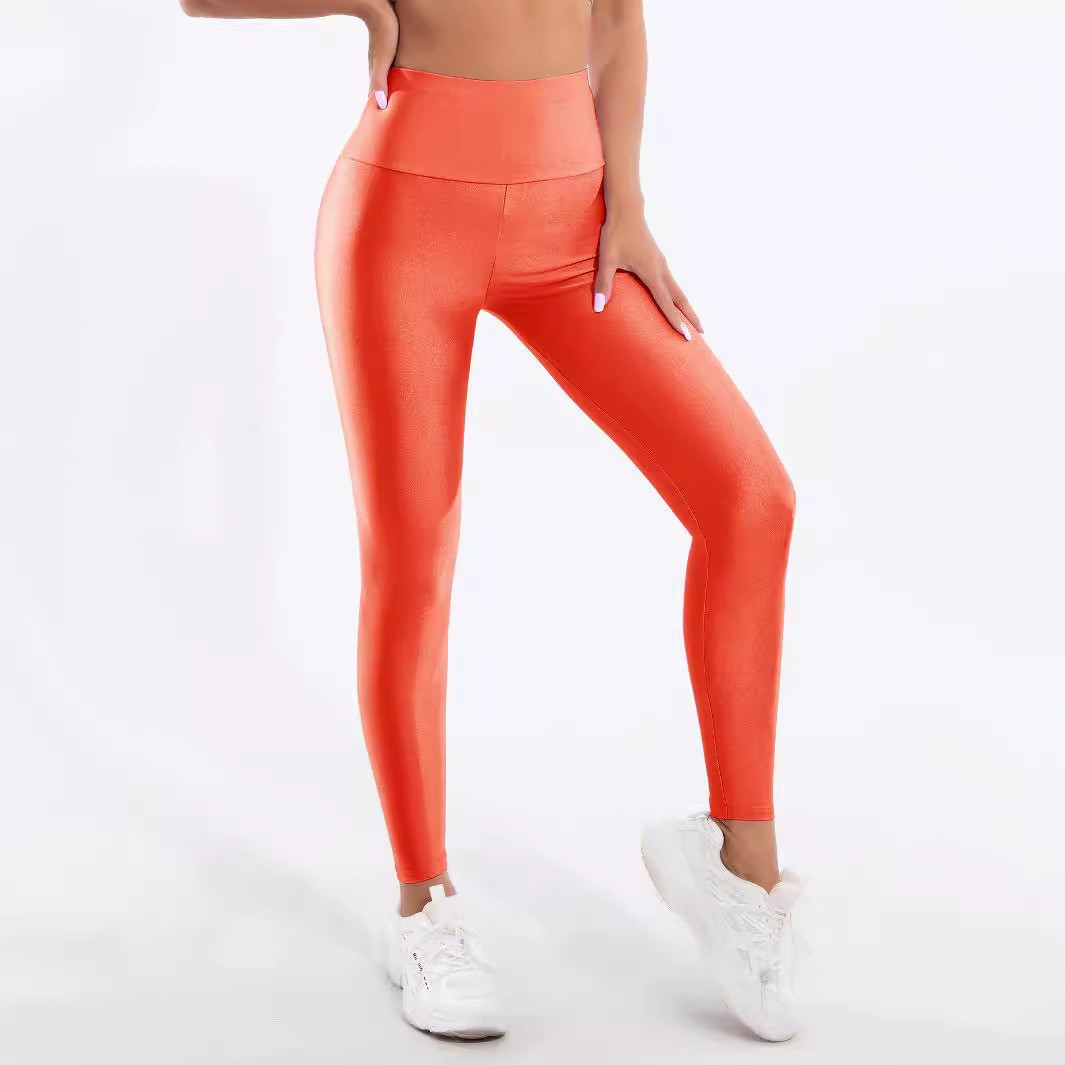 Leggings ajustados de color liso elásticos para mujer
