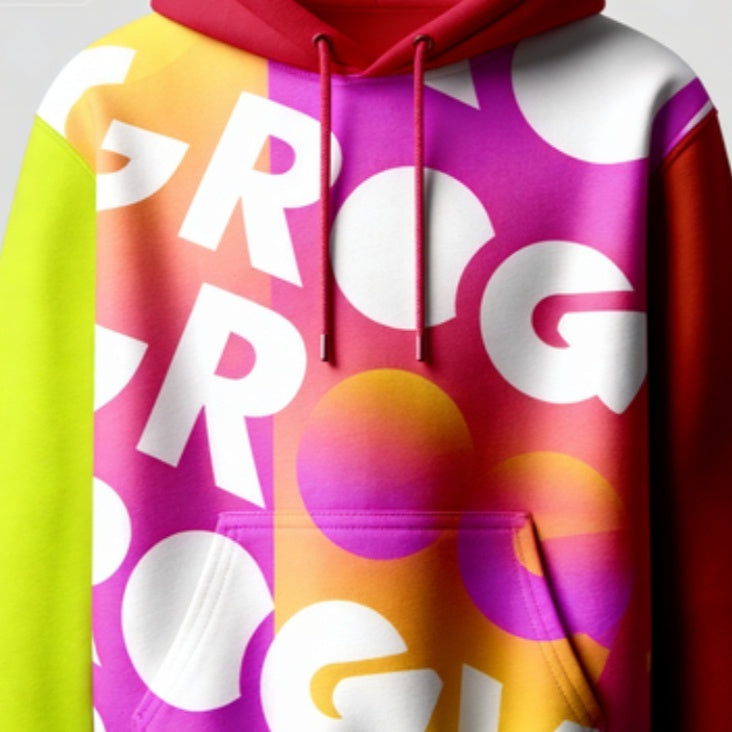 Sudadera deportiva informal con capucha y mangas caídas, talla europea