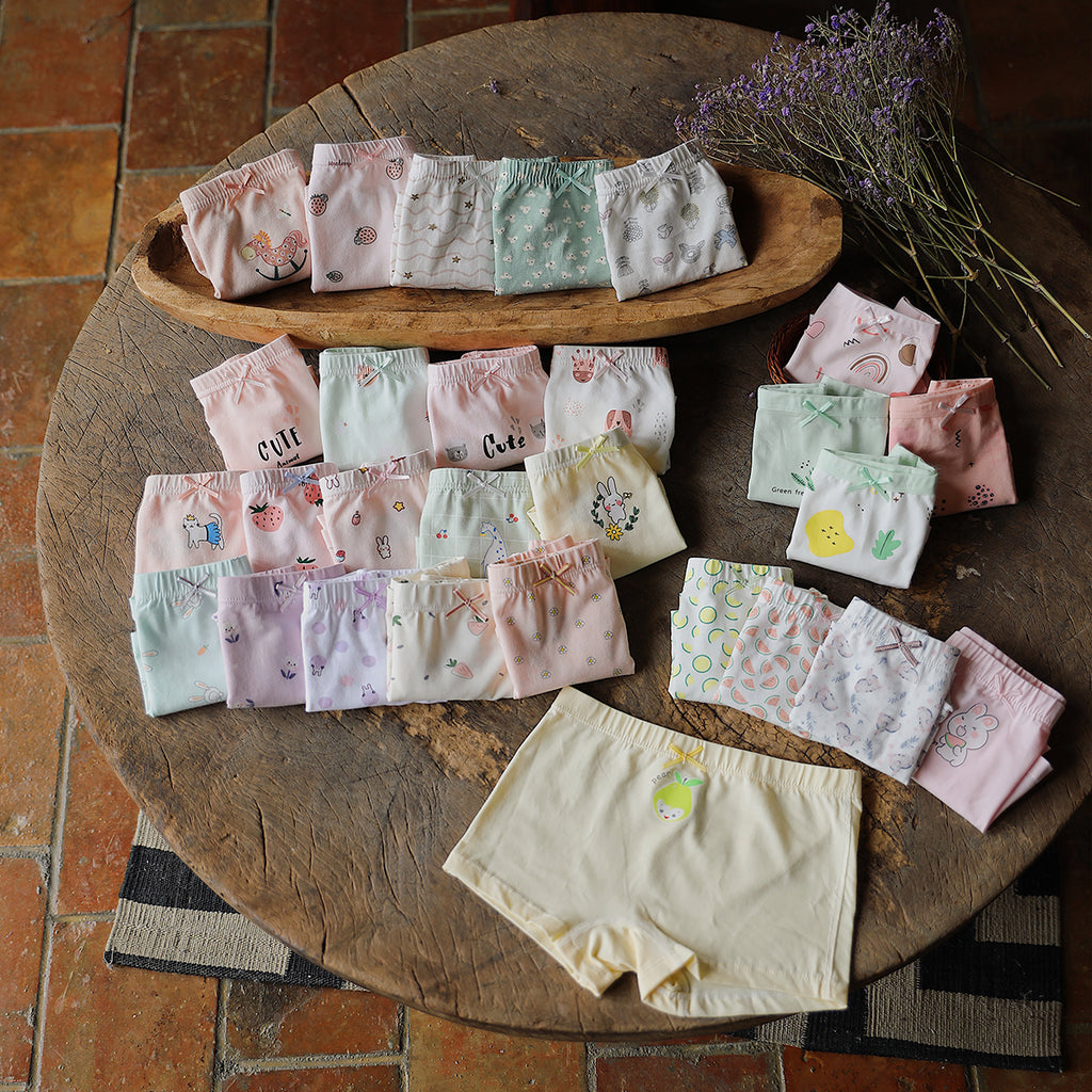 Calzoncillos bóxer de algodón con dibujos animados para niñas, bragas para bebés