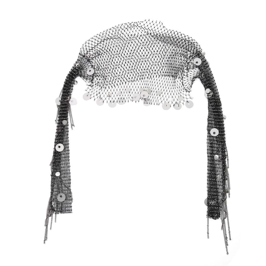 Camiseta de malla transparente calada para hombre con diseño calado, brillantes diamantes de imitación y lentejuelas.