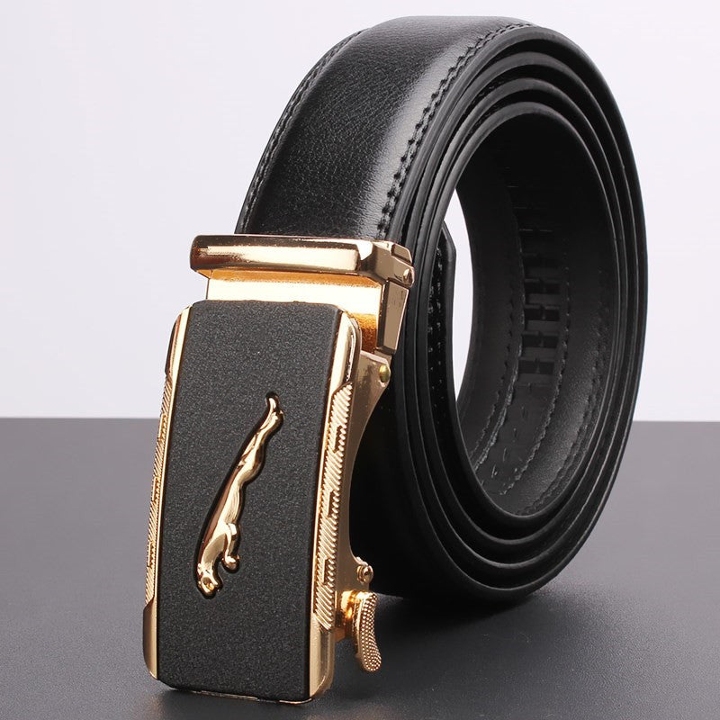 Cinturón de cuero genuino para hombre con hebilla automática