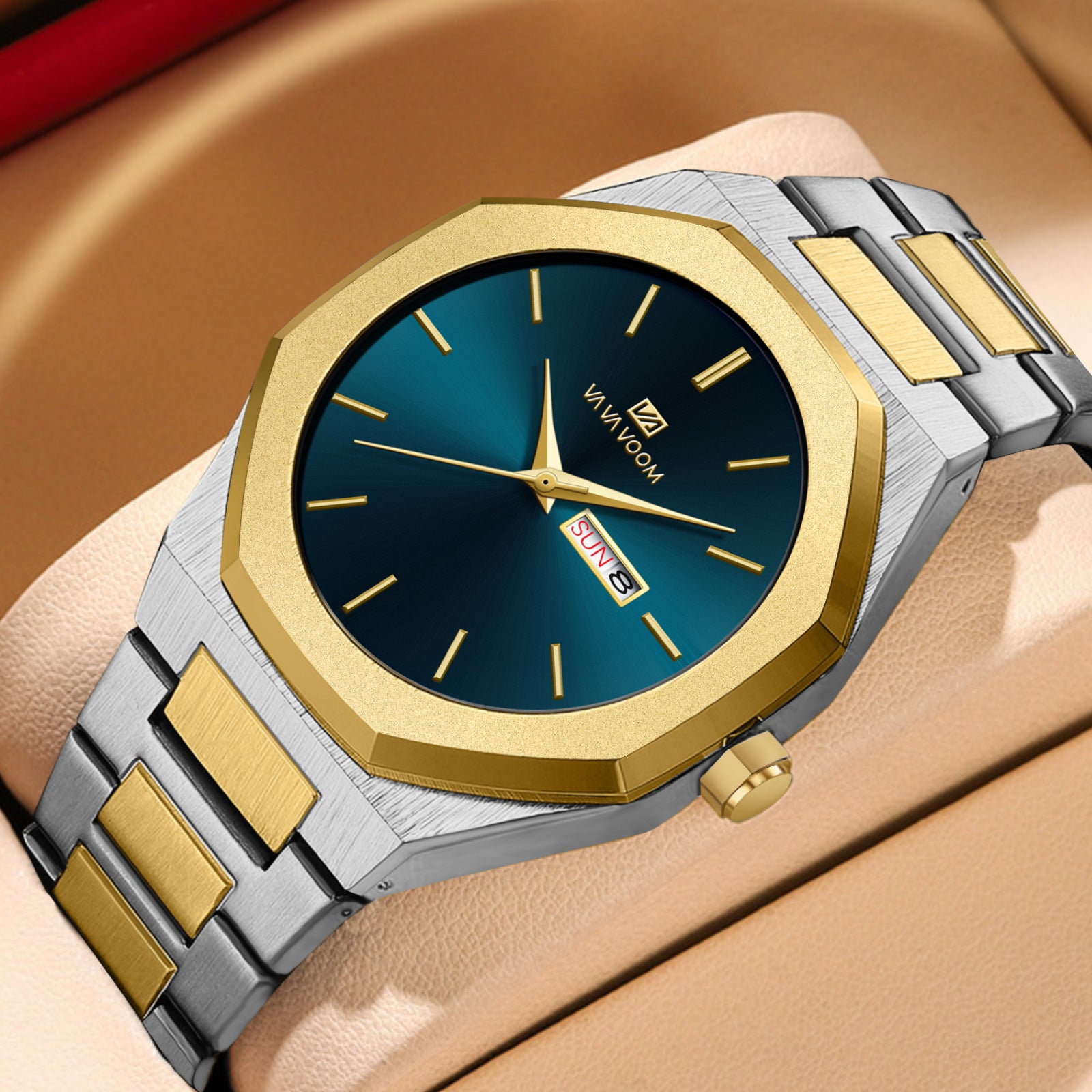 Reloj de hombre con cadena de acero para negocios y estilo informal