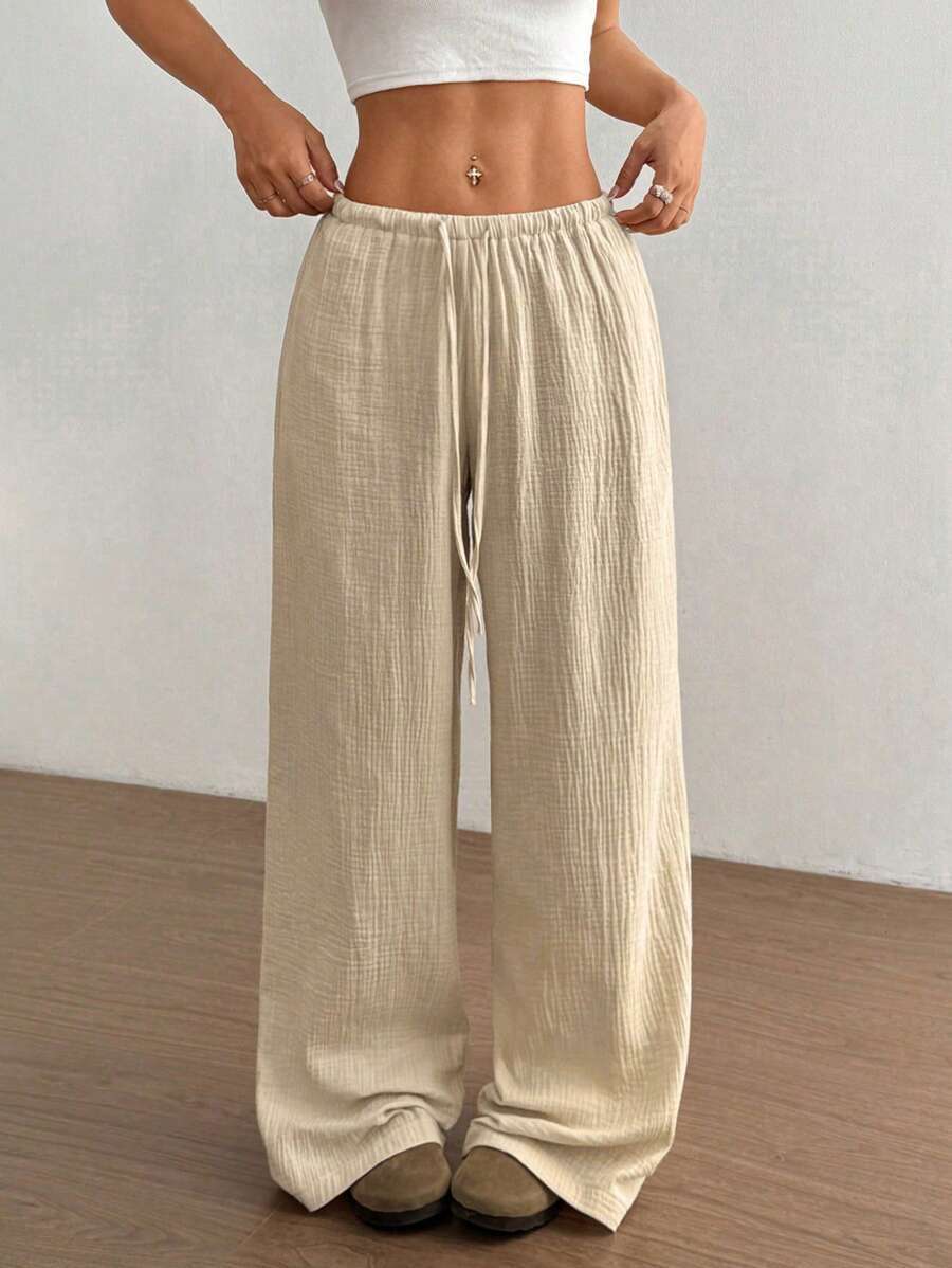 All-matching Lace-up Waist Trimming Fashion Casual Women's Trousers