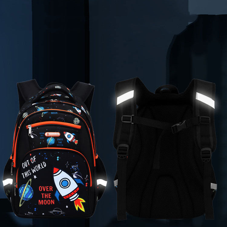 Mochila infantil de gran capacidad para niños de primaria, mochila escolar espacial