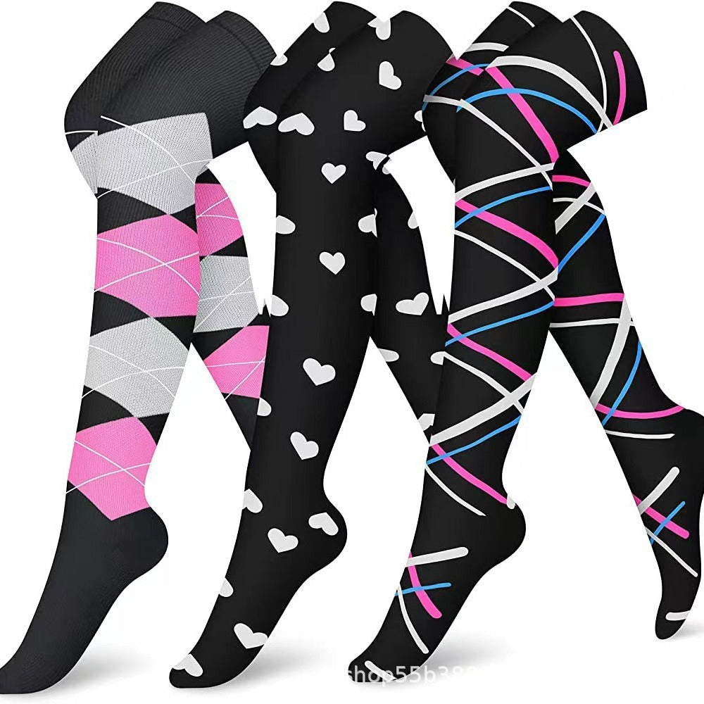 New Outdoor Elastic Sports Running Cycling Long Compression Socks