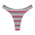 Ladies Thong Striped Stitching Color Panties New Cotton
