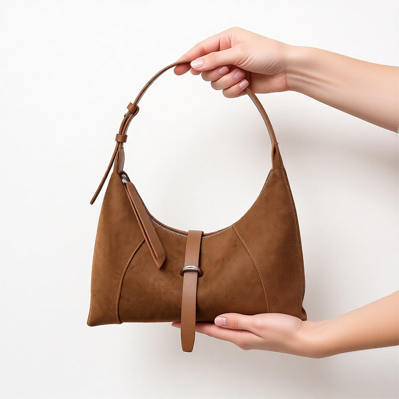 Bolso de hombro para mujer de estilo coreano con diseño cruzado texturizado