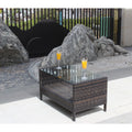 Mesa de centro para muebles de patio al aire libre con vidrio templado transparente