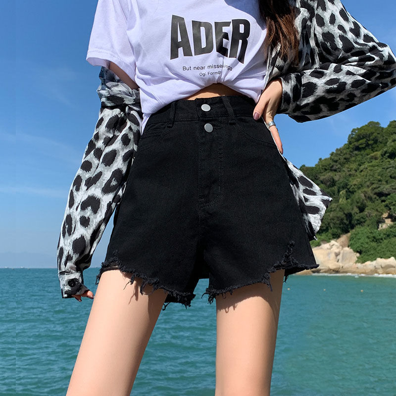 Shorts vaqueros blancos holgados de cintura alta para mujer