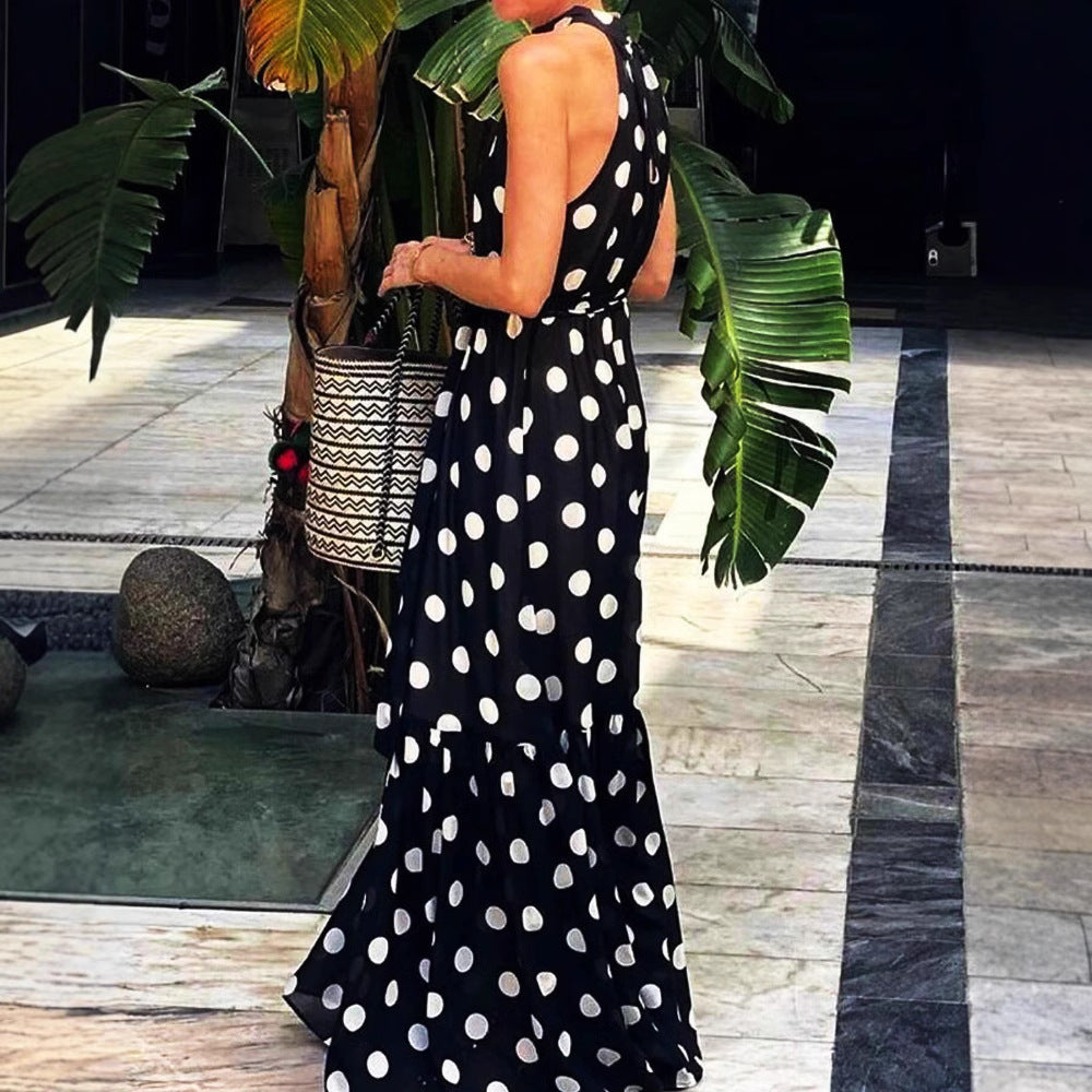 Women's Halterneck Printed Fashionable Dress