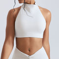 Sujetador deportivo de fitness para mujer, ajustado y con amortiguación.