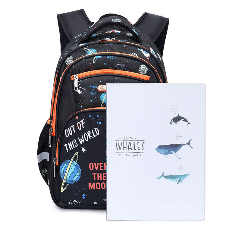 Mochila infantil de gran capacidad para niños de primaria, mochila escolar espacial