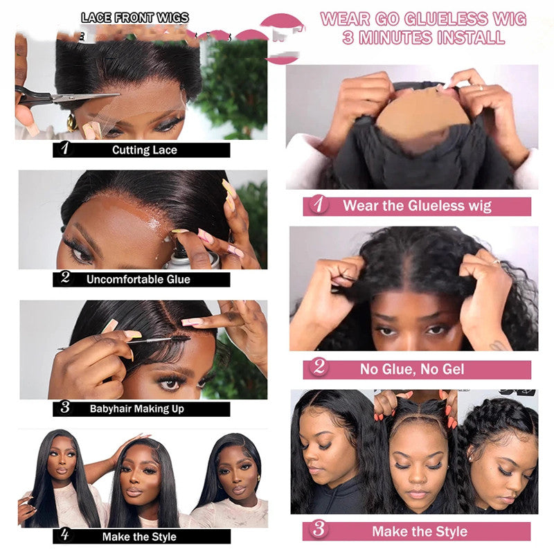 Pelucas de encaje con ondas al agua hechas de auténtico cabello humano peruano sin pegamento