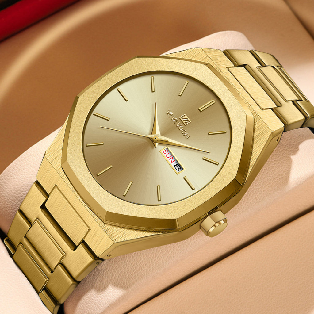 Reloj de hombre con cadena de acero para negocios y estilo informal